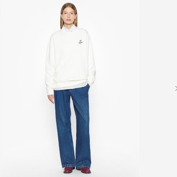 🐚 Maison Kitsuné “Café Kitsuné Relax Sweatshirt” – Tapioca, Unisex Large (NWT) - Picture 1 of 14